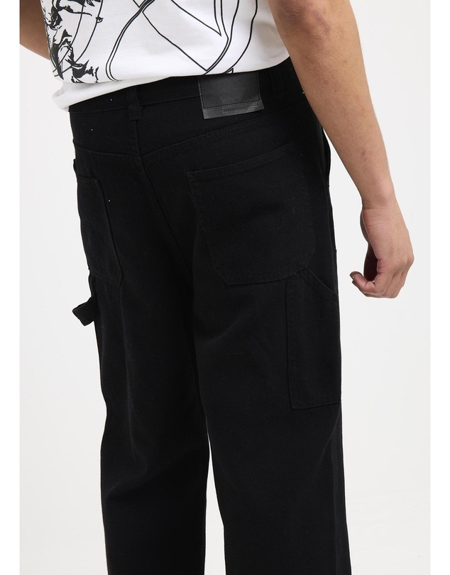 Black Noise White Rain - Cursive Carpenter Pants