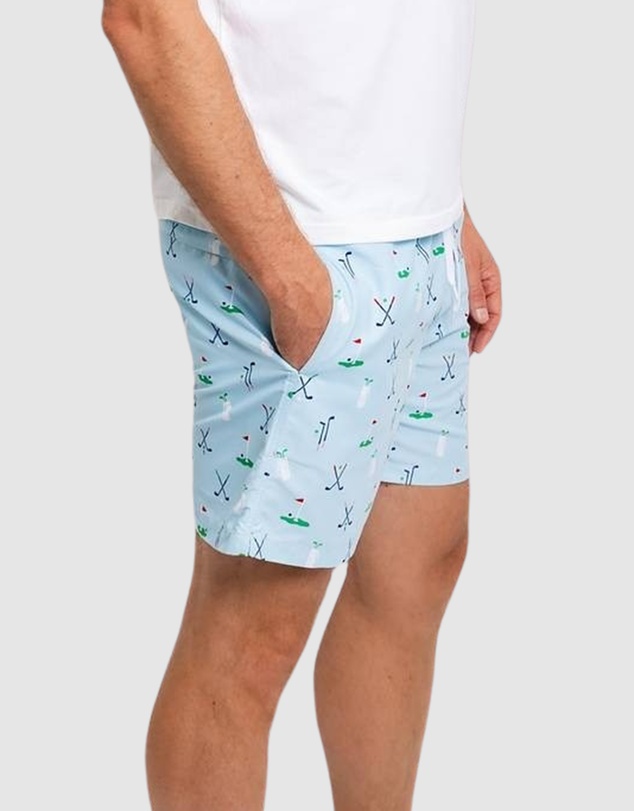 Sant And Abel - Men's Golf Blue Swim Shorts