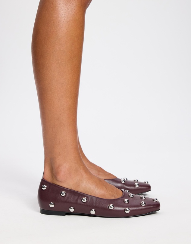 AERE - Studded Leather Ballet Flats