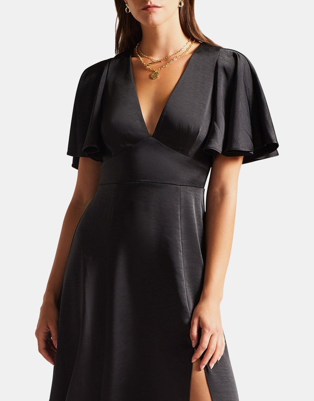 Ted Baker - Immie Satin Midi Dress With Cape Sleeve