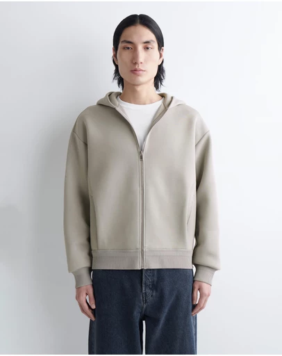 COS - Cotton-Piqu Zip-Up Hoodie