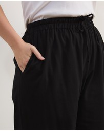 Atmos&Here Curvy - Willow Piping Cotton Twill Pants