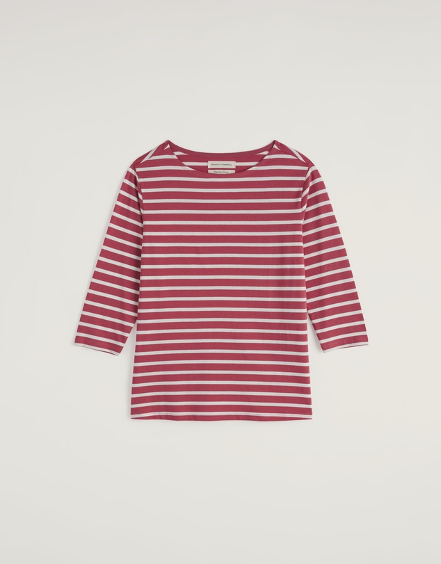 Seasalt - Seasalt Cornwall Pink Sailor 3/4 Sleeve Top Jersey
