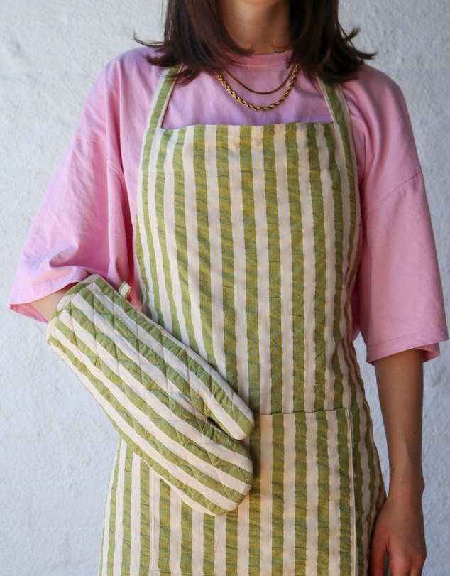 Mosey Me - Pistachio Seersucker Apron