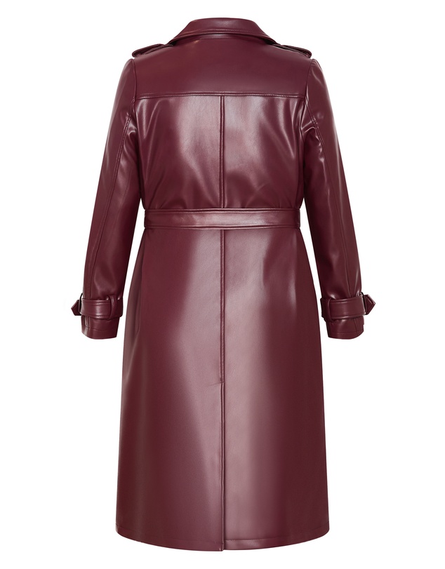 City Chic - Tori Faux Leather Trench