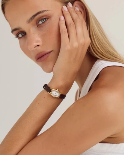 CENDRE - Emmeline Watch White Espresso Croc