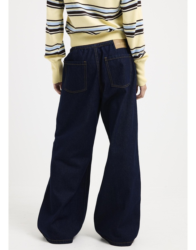 Subtitled - Carmen Draw Cord Wide Leg Denim Jeans