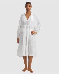 Polo Ralph Lauren - Cotton & Linen Tiered Long Sleeve Beach Dress