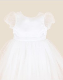 Bebe by Minihaha - Spot Chiffon Puff Sleeve Dress With Back Bow - Kids