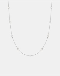 Ania Haie - Ania Haie Silver Shell Pearl Station Chain Necklace