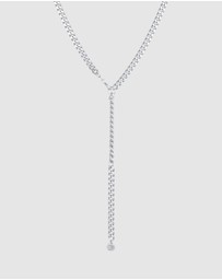 Elli Jewelry - Necklace Curb Y-Chain Layerlook Adjustable in 925 Sterling Silver