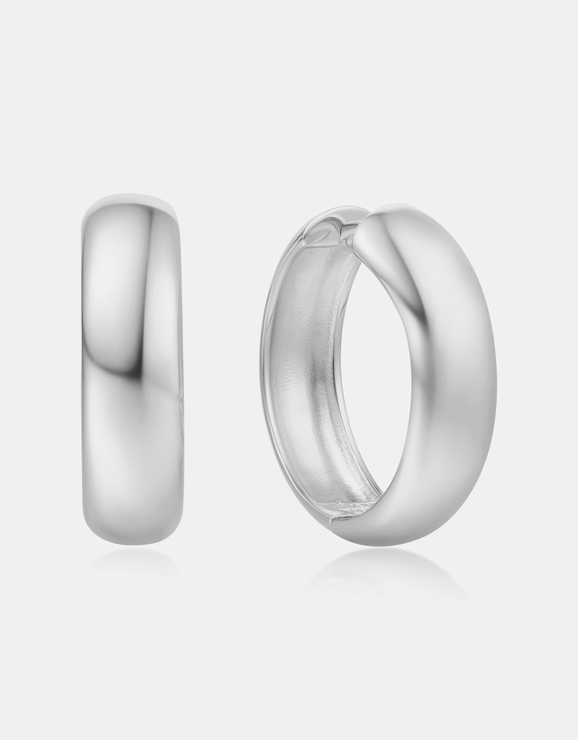 Ania Haie - Silver Chubby Large Huggie Hoop Earrings