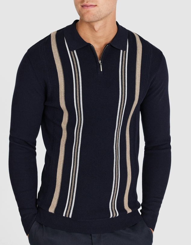 Tarocash - Josiah Stripe Zip Knit