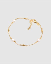Elli Jewelry - Bracelet Classic Balls with Freshwater Cultured Pearls in 925 sterling silver gold plated