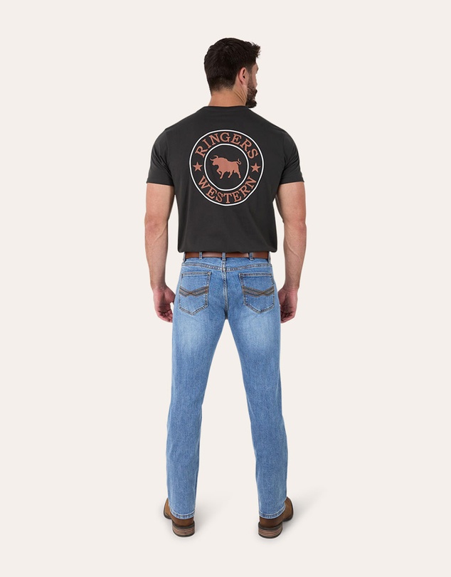 Ringers Western - Muster Mens Slim Straight Fit Mid Rise Jeans