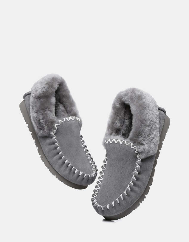 EVERAU - Australian Shepherd Ugg Popo Moccasins Cow Suede Upper Moccasins