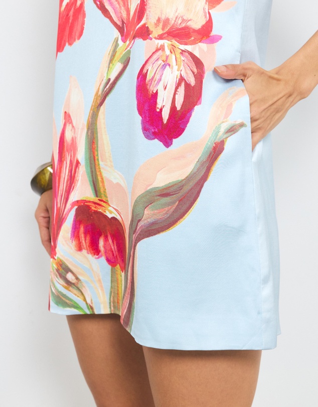 AERE - Rosalee Satin Shift Mini Dress