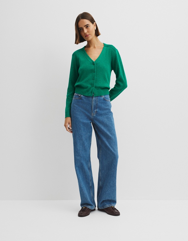 Country Road - Organically Grown Cotton Linen Blend Knit Cardigan