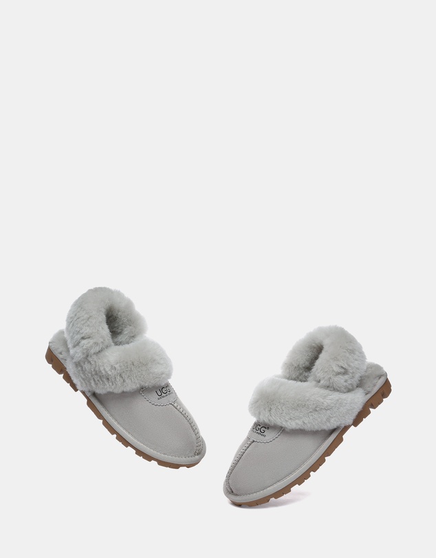EVERAU - Australian Shepherd Ugg Waffle Fluffy Double Faced Sheepskin Upper House Shoes
