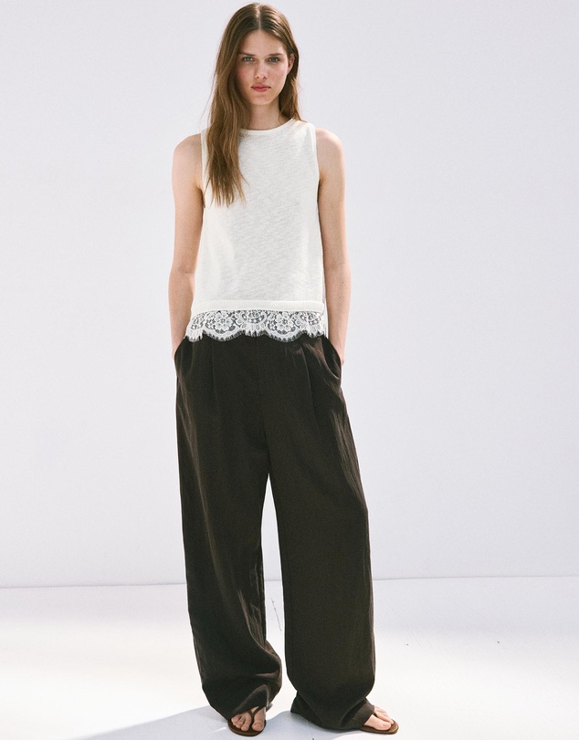 M.N.G - Lace Detail Knit Top
