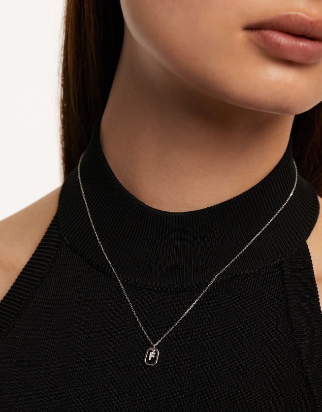 PDPAOLA - Mini Letter F Silver Necklace