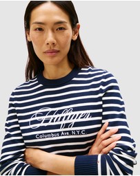 Tommy Hilfiger - Striped Script Logo Sweater