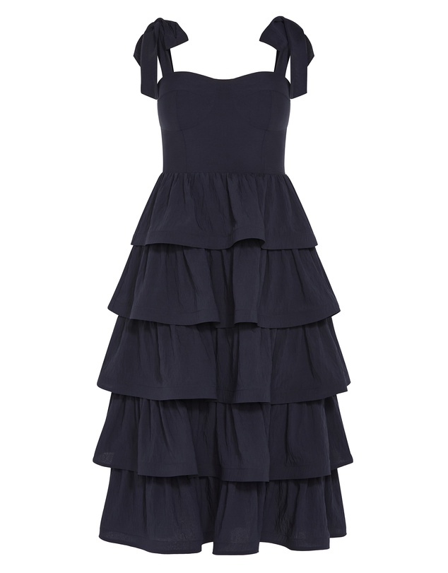 City Chic - Elina Tier Maxi Dress - Navy