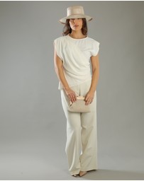 Morgan & Taylor - Marie Racewear Boater in Beige