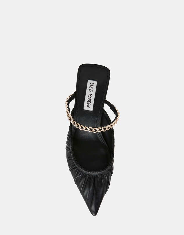 Steve Madden - Small-Talk Black Leather Heels