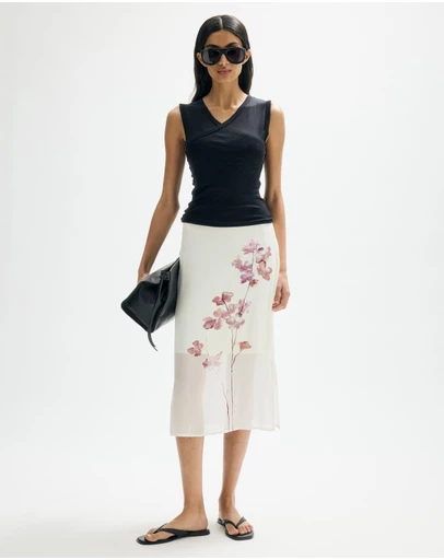 Minima Esenciales - Althea Floral Midi Skirt