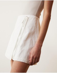 Atmos&Here - Tristan Linen Blend Mini Skirt