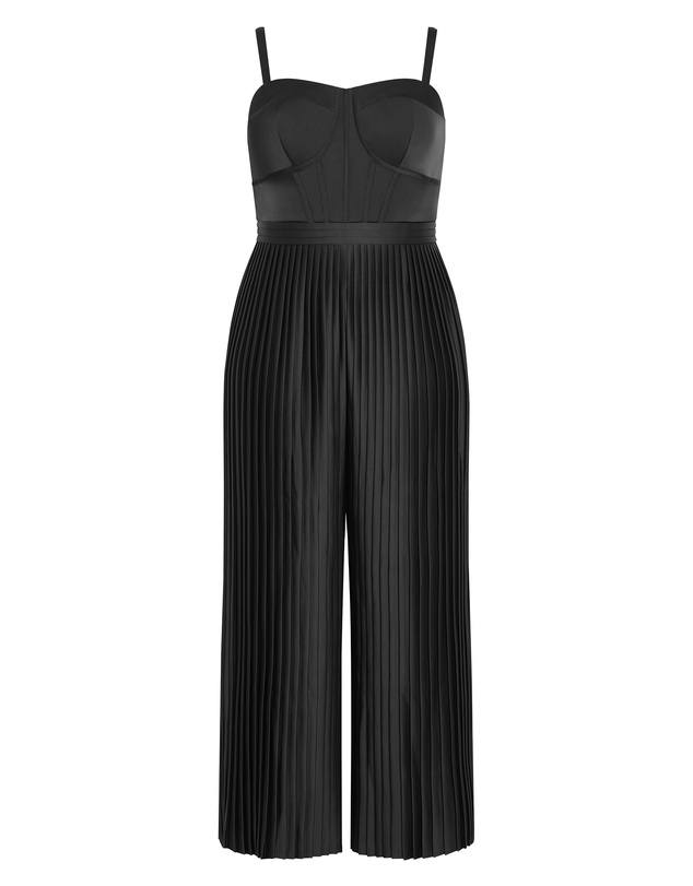 City Chic - Palazzo Pleat Jumpsuit