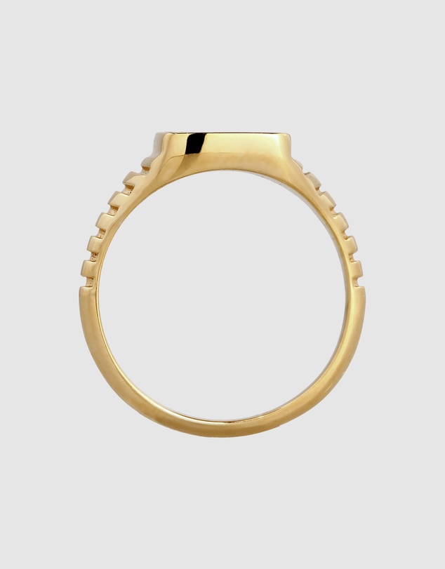 Elli Jewelry - Ring Signet 925 Sterling Silver Gold-Plated