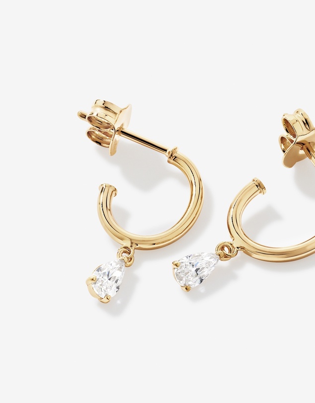 Michael Hill - Pear Drop Stud Earrings in 18kt Vermeil with Cubic Zirconia