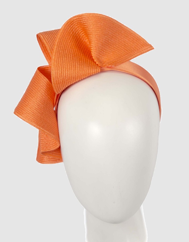 Max Alexander - Large Wavy Orange Racing Fascinator