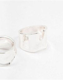 Lovisa - Silver Plated Large Molten Rings 2-Pack