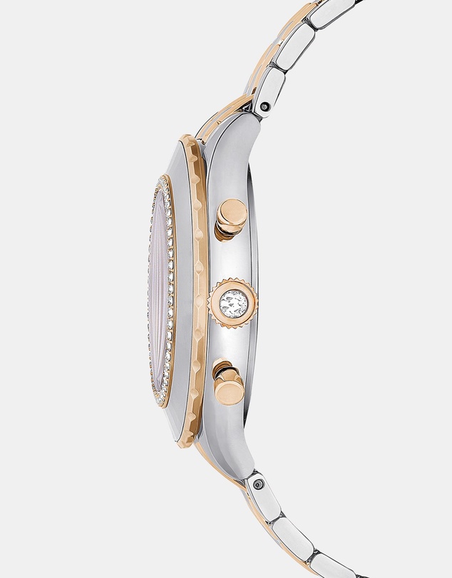 Swarovski - Octea Chrono Watch, Swiss Made, Metal Bracelet, Rose Gold Tone, Mixed Metal Finish