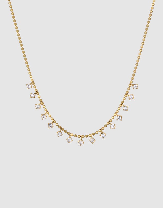 Elli Jewelry - Necklace Crystal Ball 925 Sterling Silver Gold-Plated