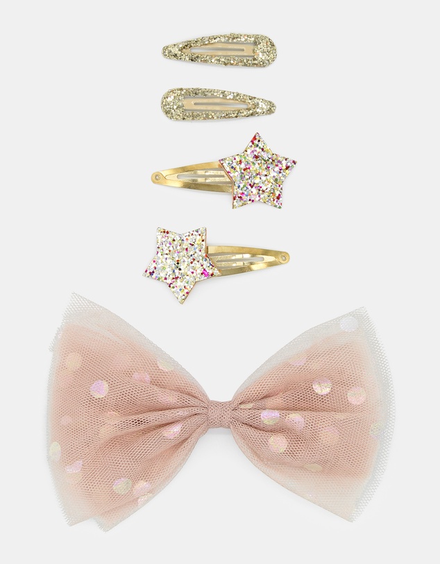 Morgan & Taylor - Star Bright Kids Clip Set in Sparkling Gold and Pink