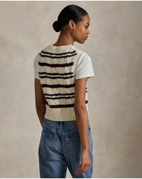 Polo Ralph Lauren - Striped Cable Wool-Cashmere Sweater Vest