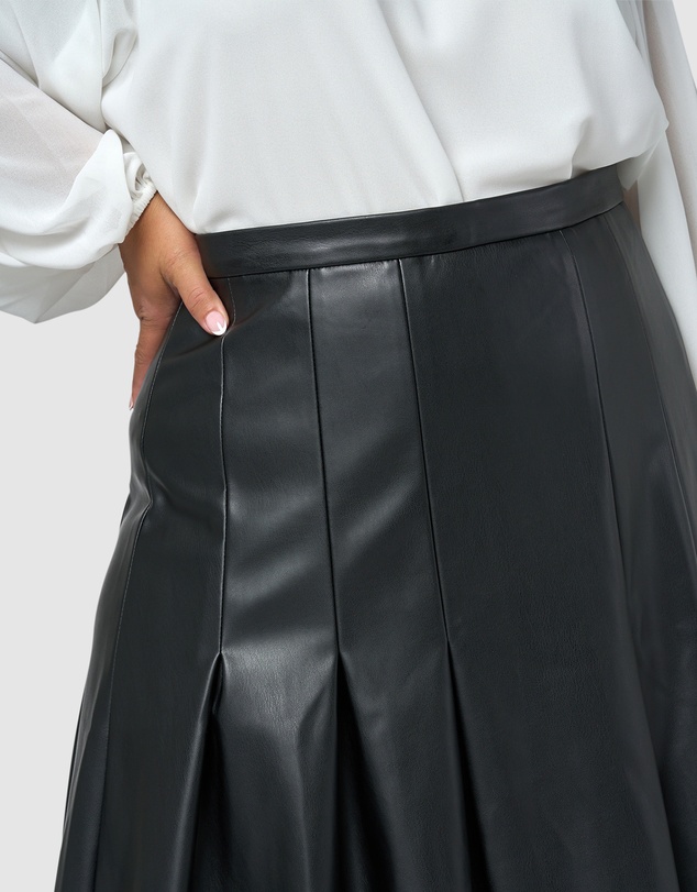 Something 4 Olivia - Seraphina Pleated PU Skirt