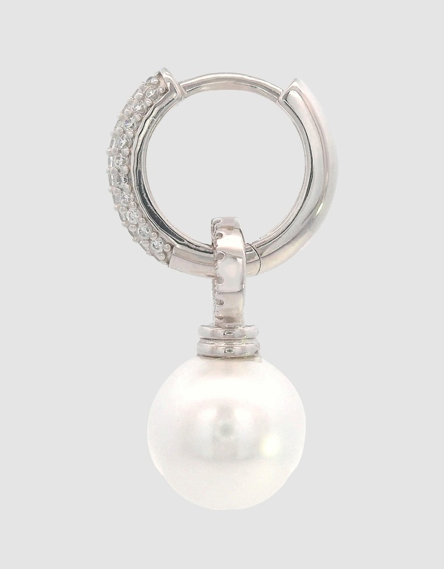 Georgini - Georgini Adagio Duo Hoop Pearl Earring Silver