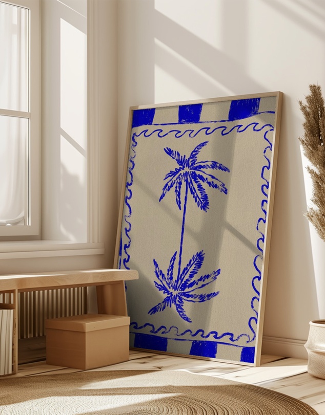 Olive et Oriel - Coastal Charm by Shatha Al Dafai Art Print