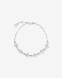 Michael Hill - Cubic Zirconia Floral Station Bracelet in Sterling Silver
