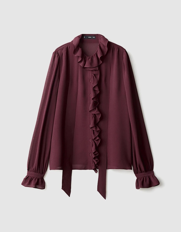 M.N.G - Ruffled Blouse With Scarf