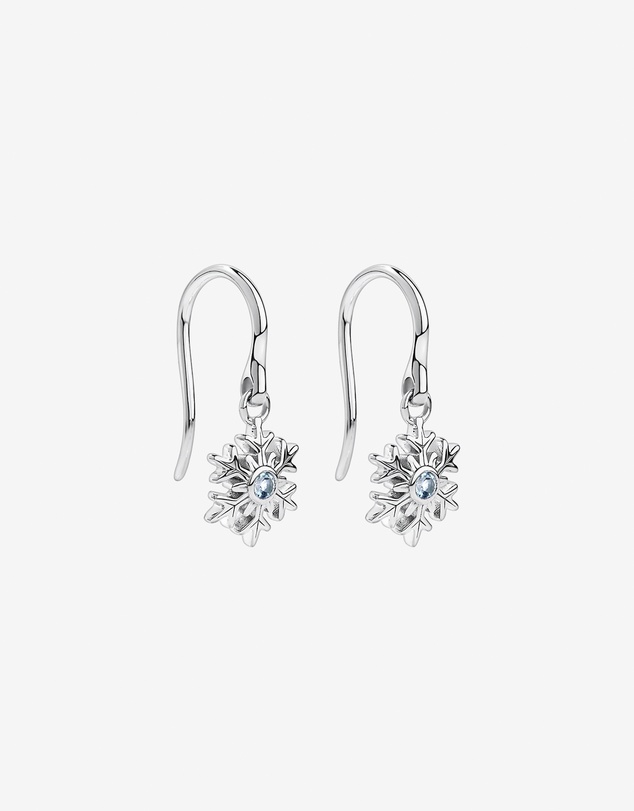 Michael Hill - Snowflake Drop Earrings with Blue Topaz in Sterling Silver