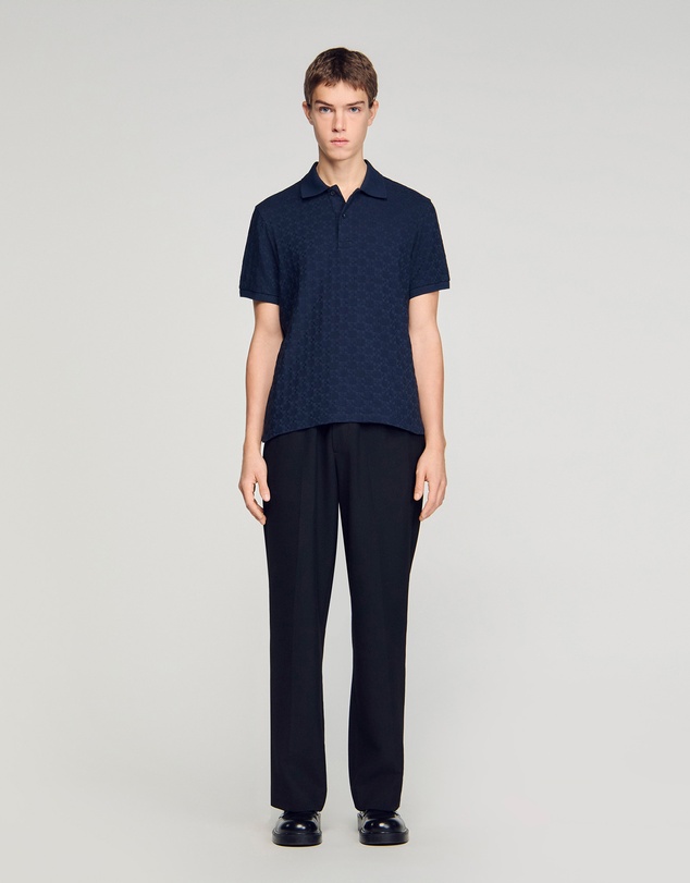 Sandro - Jersey Cross Polo Shirt
