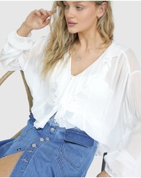 Belle & Bloom - Let Me Wander Button Front Denim Midi Skirt