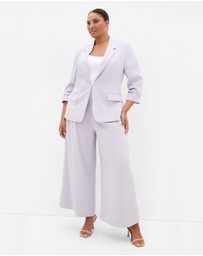 City Chic - Plus size Abbie Fully Lined Wide Leg Pant - lilac