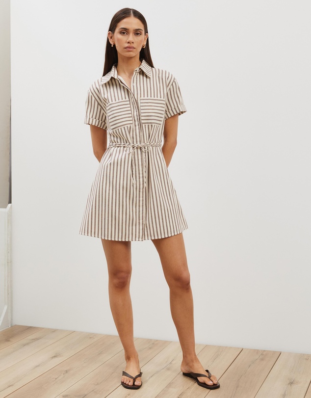 Atmos&Here - Amy Tie Back Mini Shirt Dress